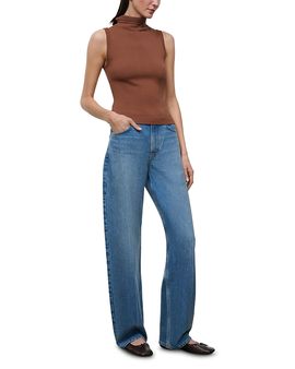 Staud Staud Leo High Rise Straight Jeans in Archive Crease