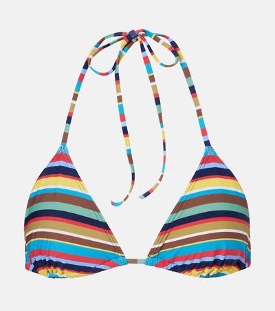 Staud Staud Lido striped halterneck bikini top