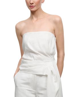 Staud Staud Lux Strapless Side Drape Top