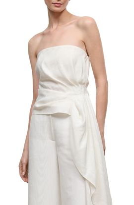 STAUD STAUD Lux Strapless Top with Side Drape