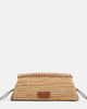 Staud Staud Maude leather-trimmed raffia clutch - 1