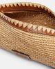 Staud Staud Maude leather-trimmed raffia clutch - 3