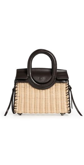 STAUD STAUD Maude Mini Wicker Carryall Satchel Natural/Espresso One