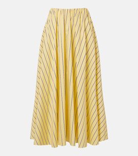 Staud Staud Milano striped cotton maxi skirt