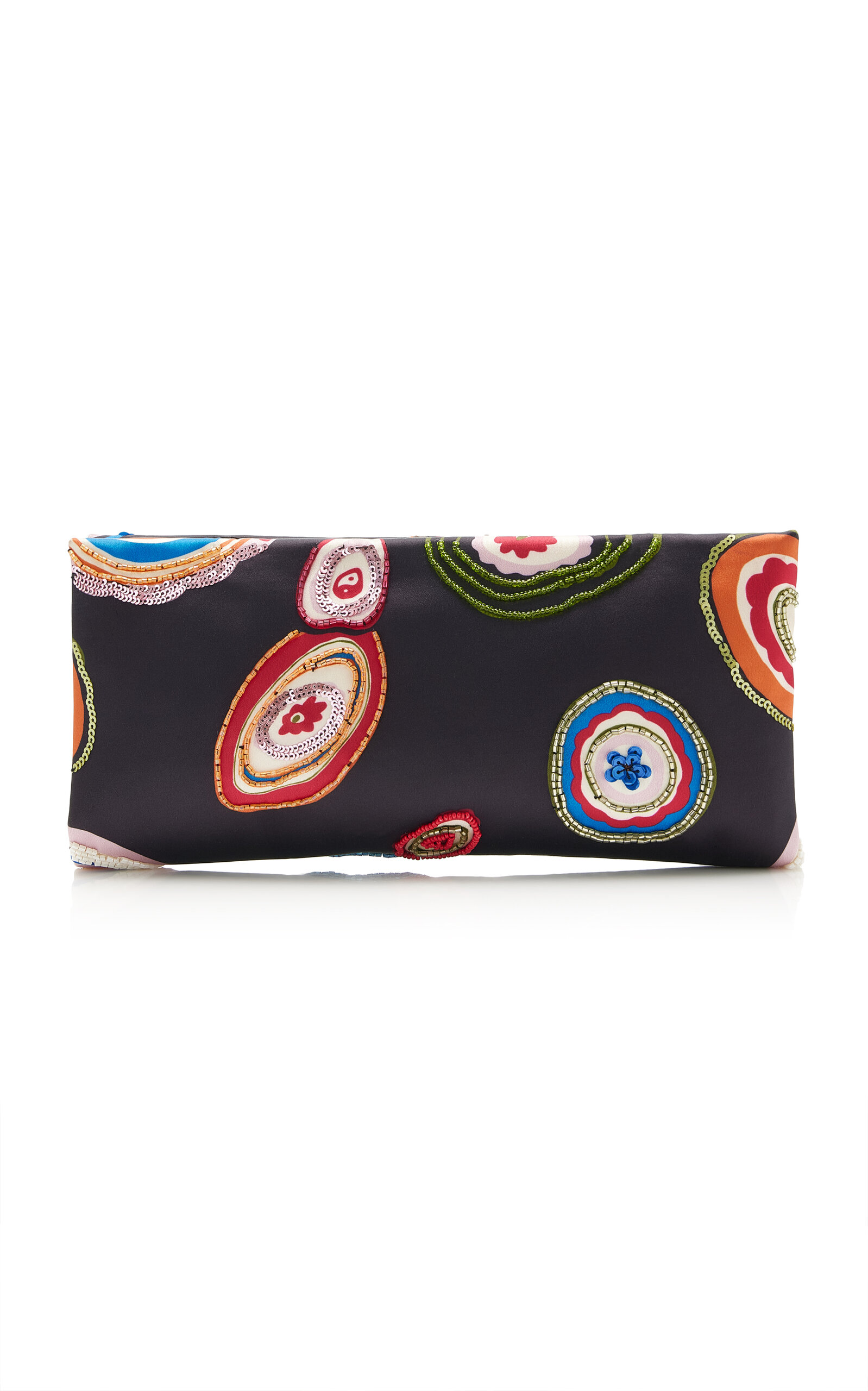 STAUD STAUD Muse Beaded SatinLeather Clutch