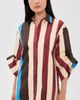 STAUD STAUD Nico Mini Dress Caffe Stripe - 2