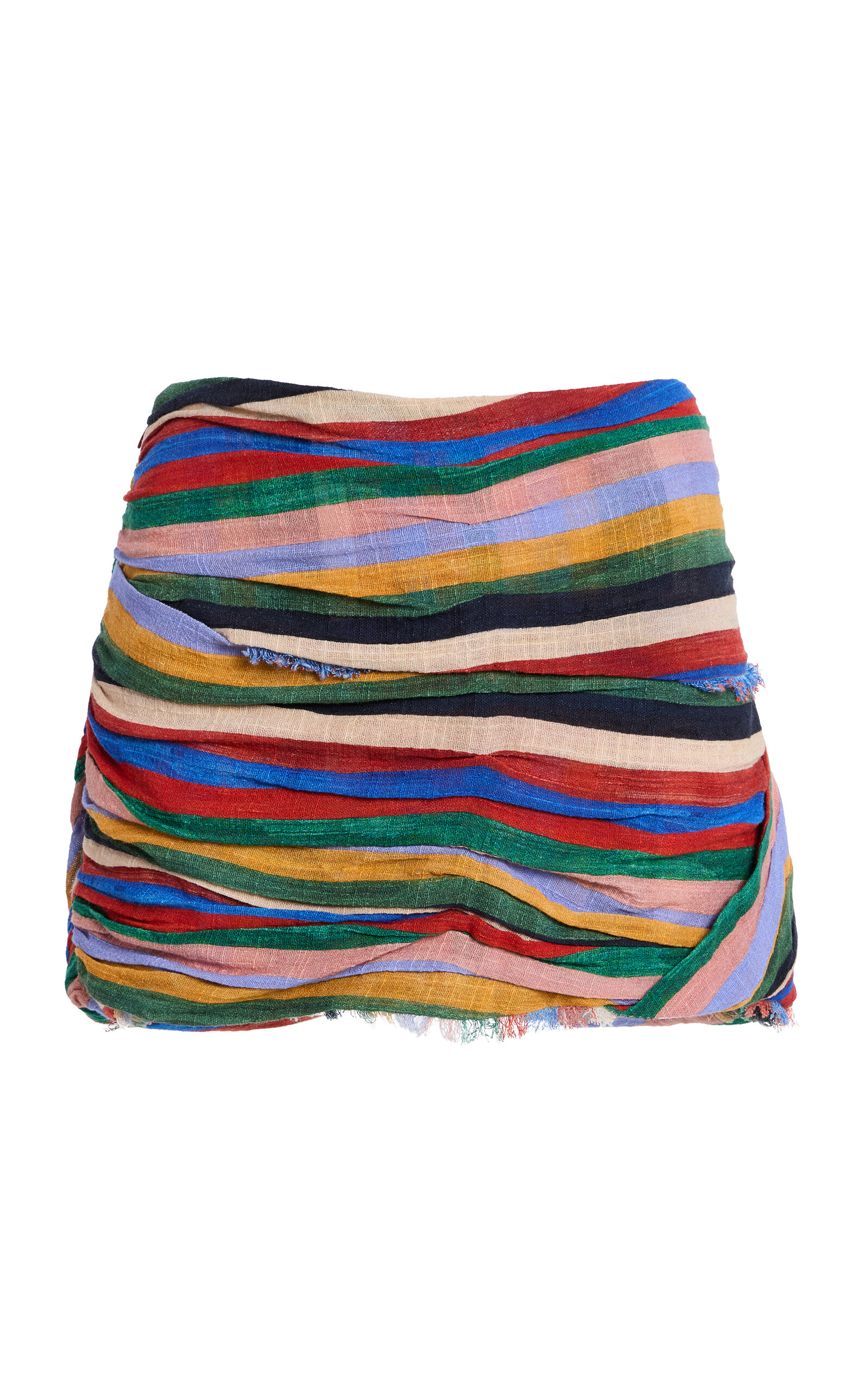 STAUD STAUD Nicola Striped Cotton Mini Skirt