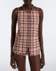 Staud Staud Nilo checked linen-blend shorts - 2