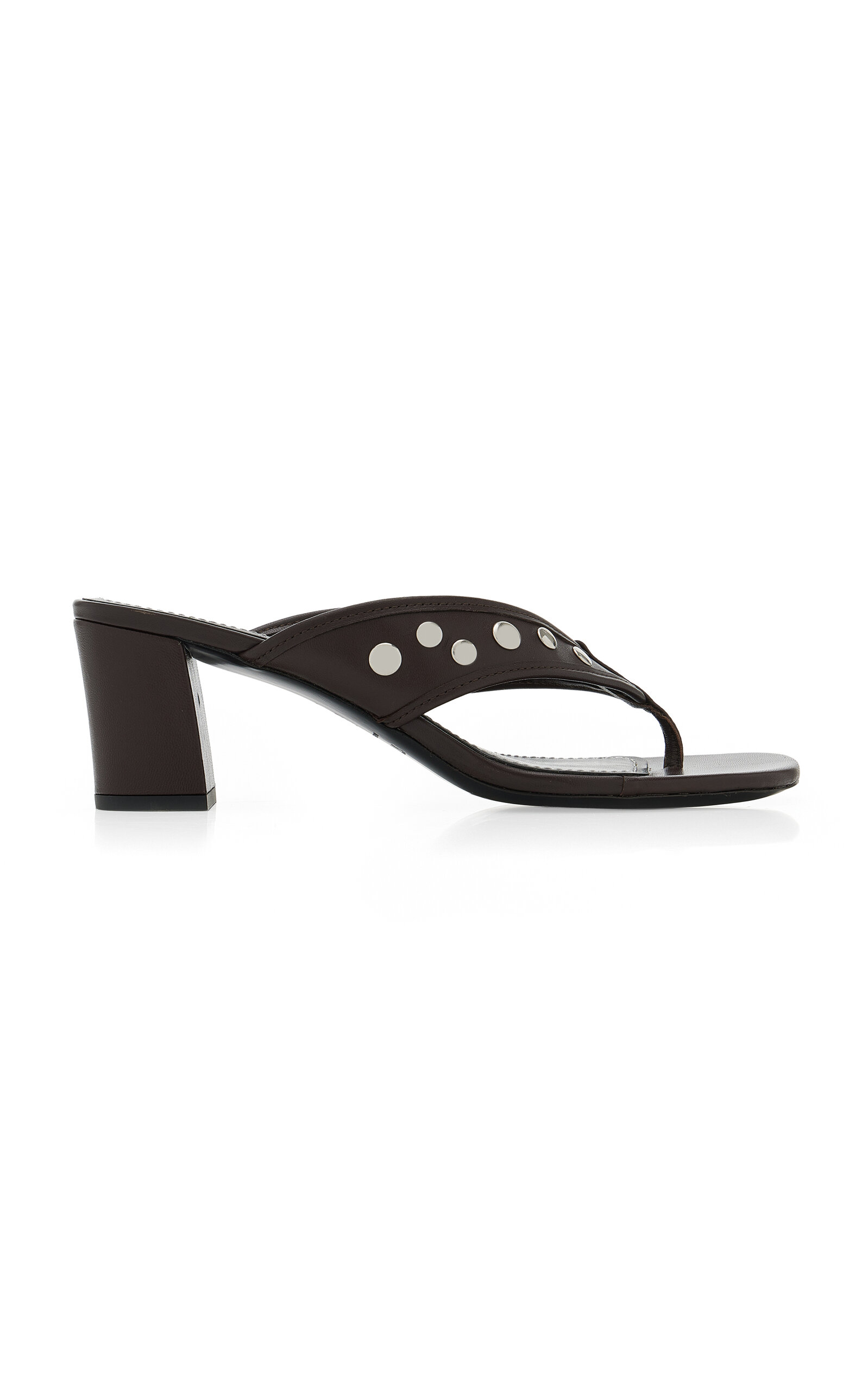 STAUD STAUD Nova Studded Leather Thong Sandals