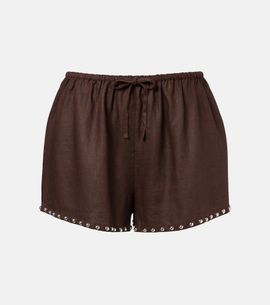 Staud Staud Paddle embellished linen shorts