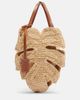 Staud Staud Palm leather-trimmed raffia top-handle bag - 1