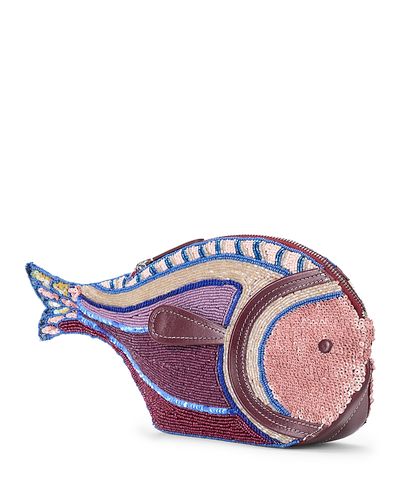 Staud Staud Pesce Beaded Fish Clutch