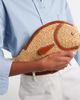 Staud Staud Pesce leather-trimmed raffia clutch - 2