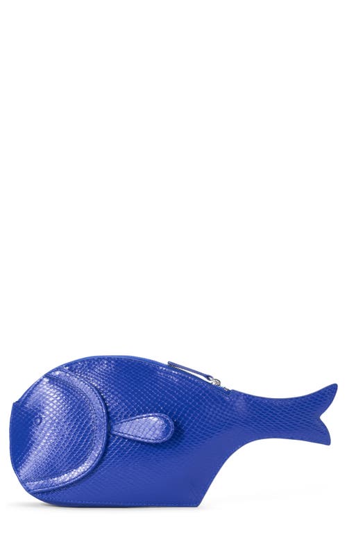 STAUD STAUD Pesce Lizard Embossed Leather Clutch