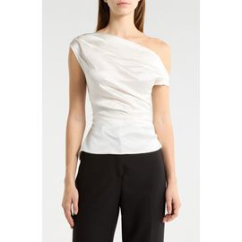 STAUD STAUD Phare One-Shoulder Stretch Silk Top