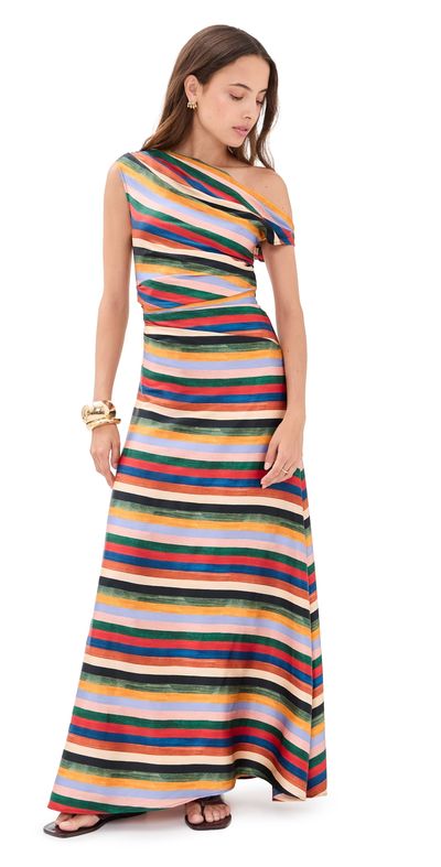STAUD STAUD Phare Silk Maxi Dress Artist Stripe