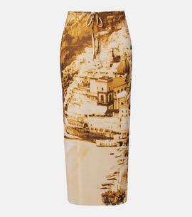 Staud Staud Porta printed mesh maxi skirt