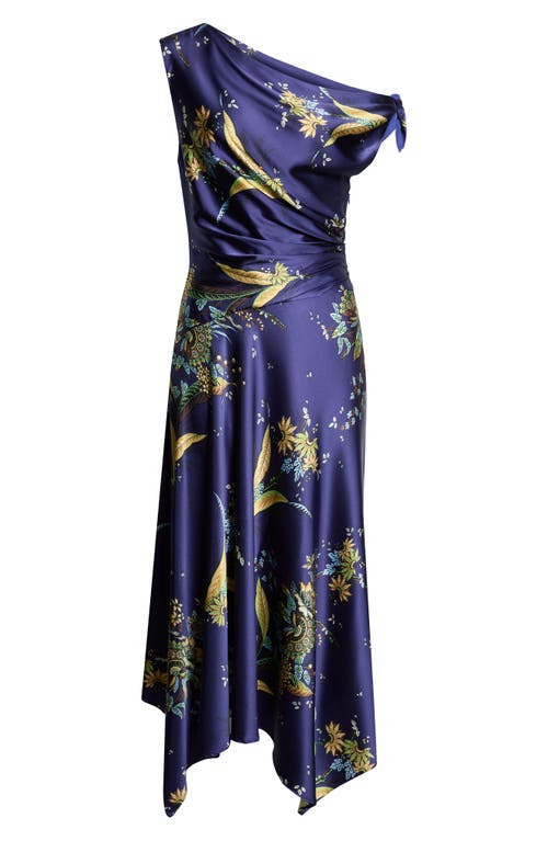 STAUD STAUD Portia One-Shoulder Silk Maxi Dress