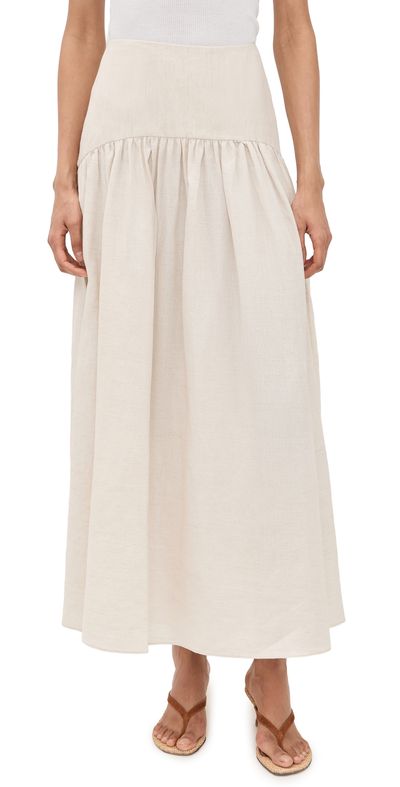 STAUD STAUD Procida Linen Skirt Natural