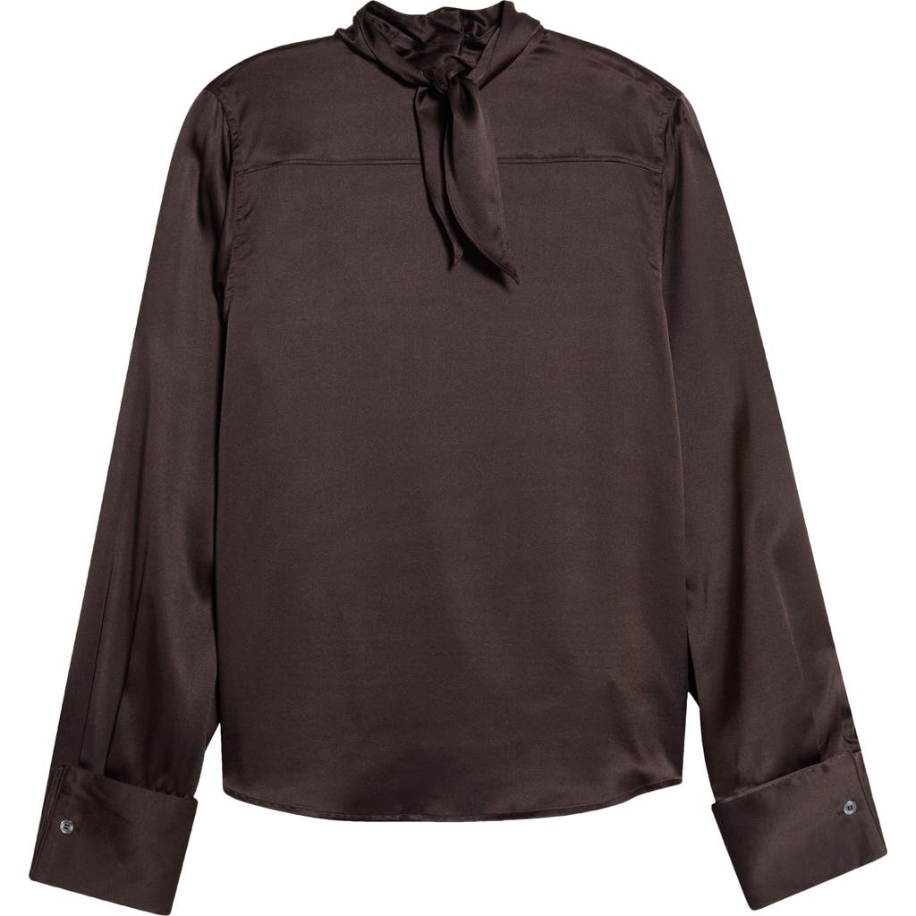 STAUD STAUD Rhodes Long Sleeve Stretch Silk Top