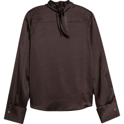 STAUD STAUD Rhodes Long Sleeve Stretch Silk Top