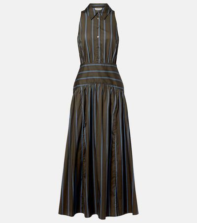 Staud Staud Romy striped cotton midi dress
