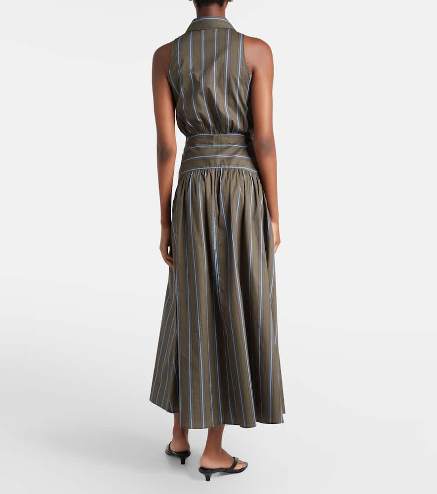 Staud - Romy striped cotton midi dress