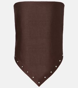 Staud Staud Samara embellished linen top