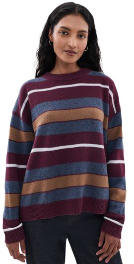 STAUD STAUD Serrano Cashmere Relaxed Crew Sweater Monaco Stripe