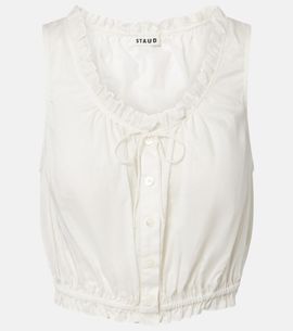 Staud Staud Sicilia lace-trimmed cotton voile top