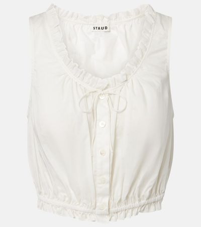 Staud Staud Sicilia lace-trimmed cotton voile top