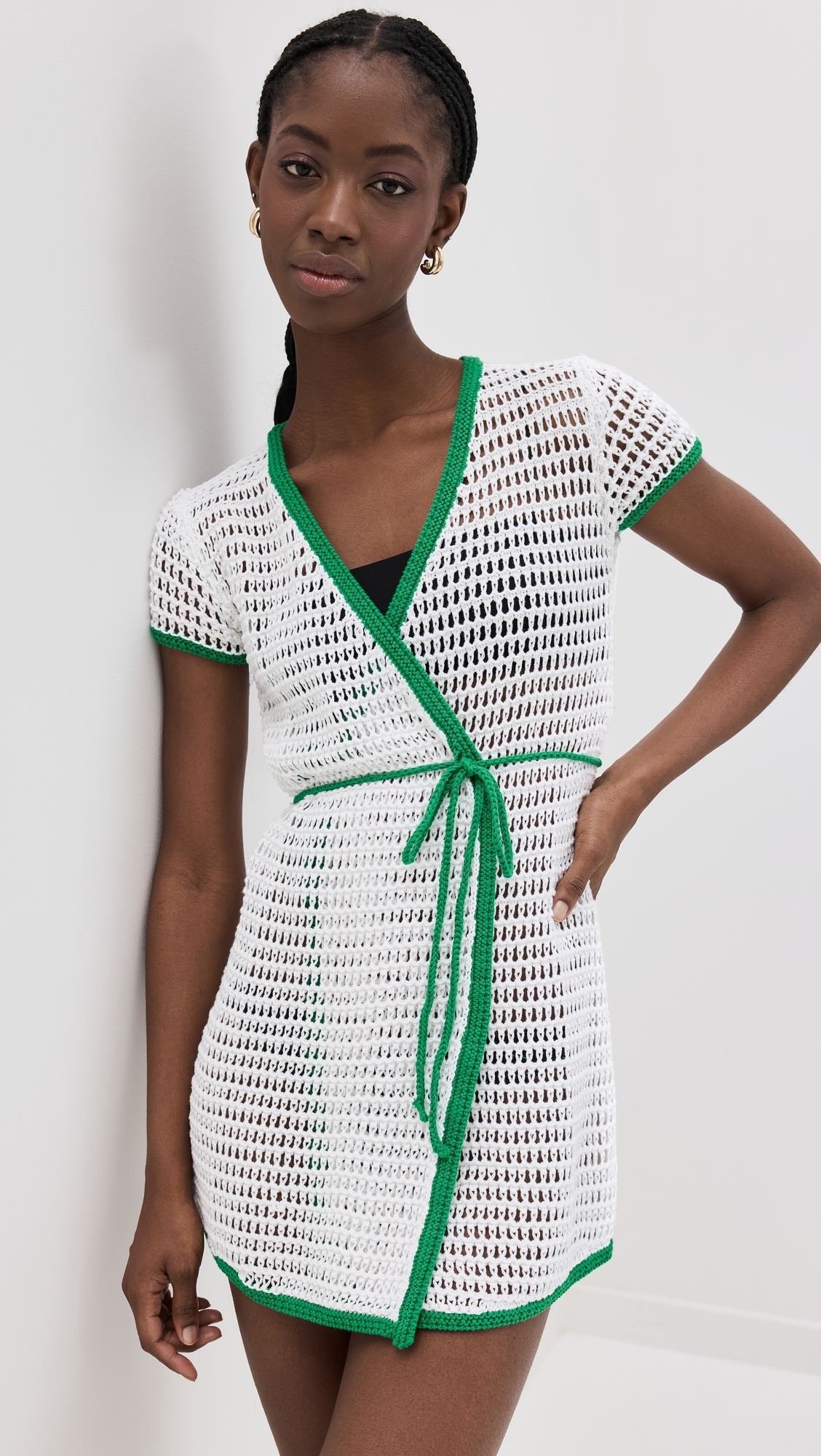 staud white and green dress STAUD