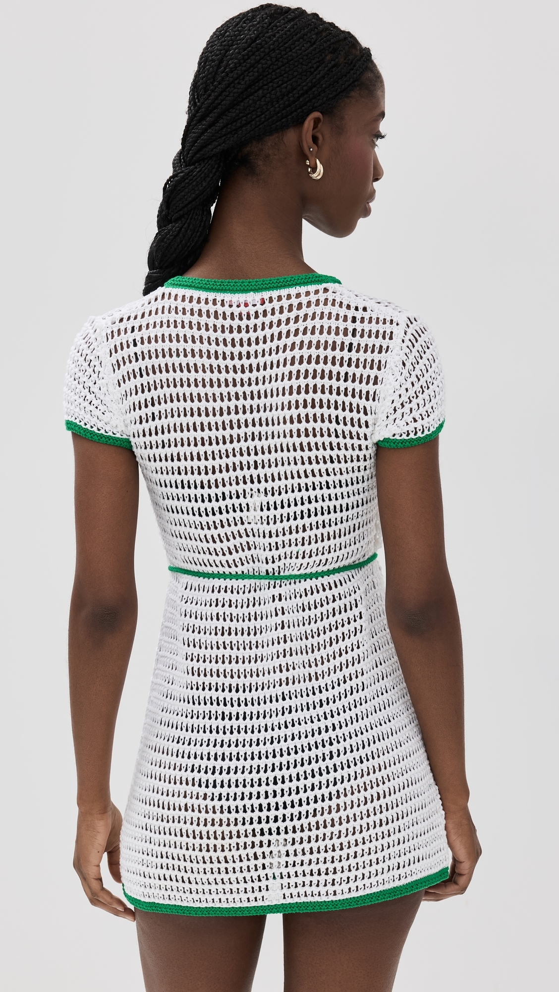 staud green and white dress Staud