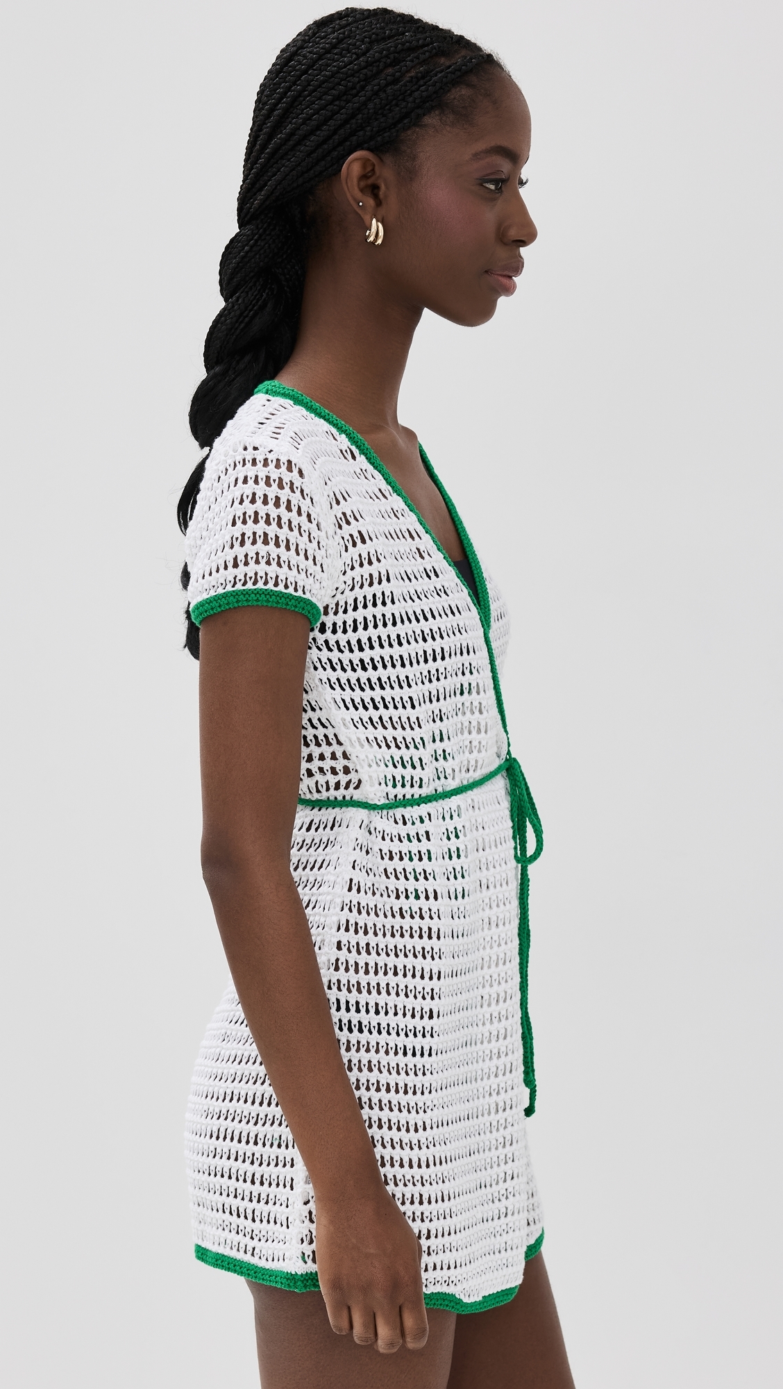 staud white and green dress Tie dye