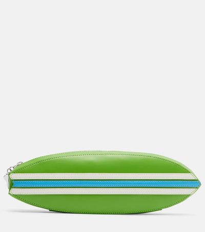 Staud Staud Surfboard striped leather clutch