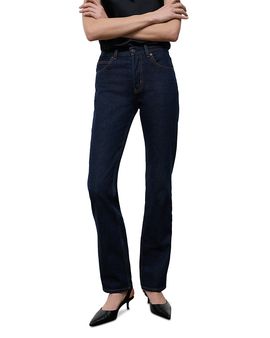Staud Staud Teddy Mid Rise Straight Jeans in Indigo