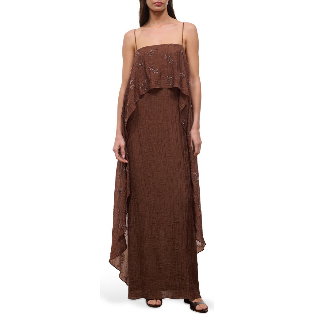 STAUD STAUD Valencia Crinkle Beaded Dress