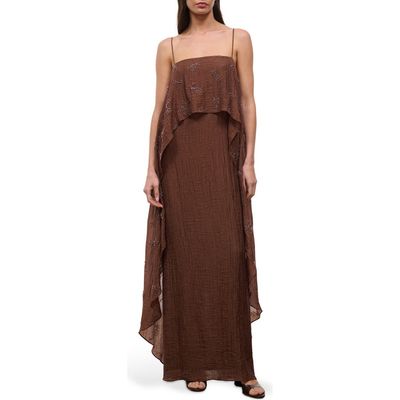 STAUD STAUD Valencia Crinkle Beaded Dress