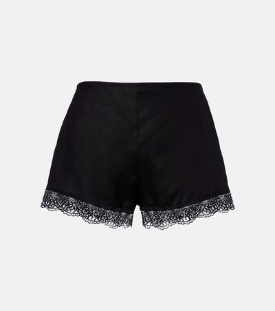 Staud Staud Von lace-trimmed linen shorts