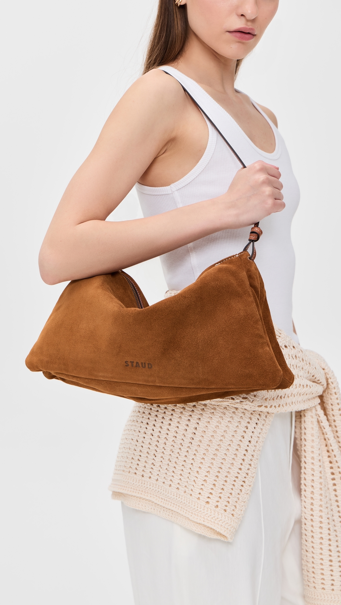 STAUD - Vivi Shoulder Bag Tan One Size