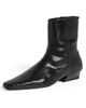 STAUD STAUD Wally Flat Ankle Boots Black Snake - 1