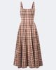 Staud Staud Wells checked linen-blend midi dress - 1