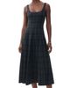 STAUD STAUD Wells Dress Ink Blue Plaid - 1