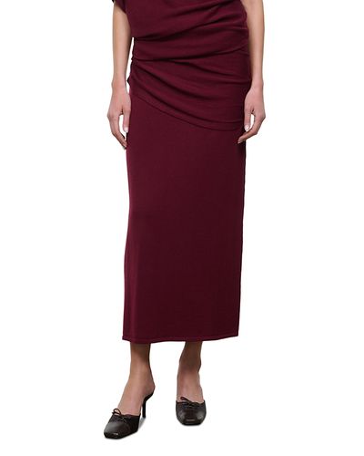 Staud Staud Wilma Draped Wool Skirt