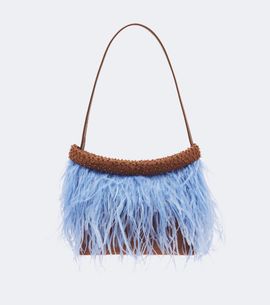 Staud Staud Winslow feather-trimmed shoulder bag