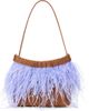 STAUD STAUD Winslow Feather Trim Leather Shoulder Bag - 1