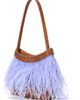 STAUD STAUD Winslow Feather Trim Leather Shoulder Bag - 5