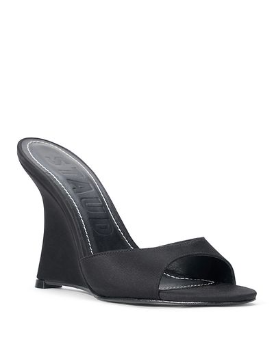 Staud Staud Women's Brigitte Satin High Heel Wedge Sandals