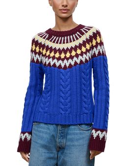 Staud Staud Zane Wool Blend Fair Isle Sweater