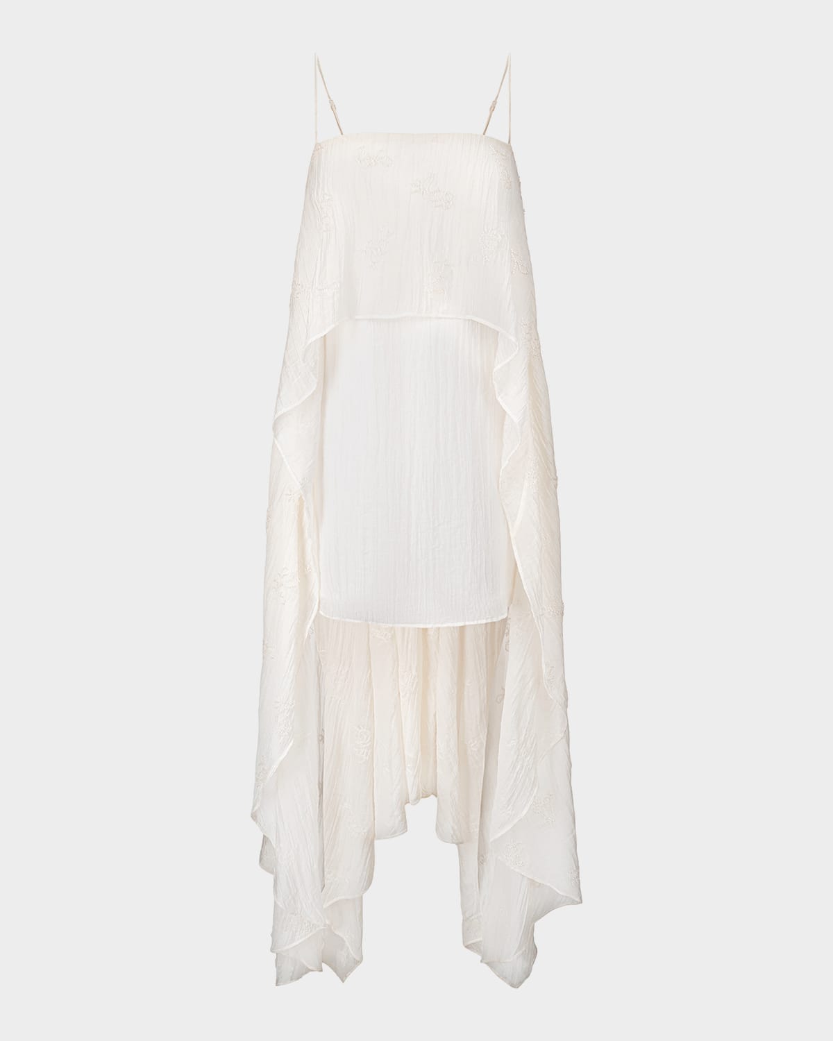 STAUD Valencia Beaded Organza High-Low Dress